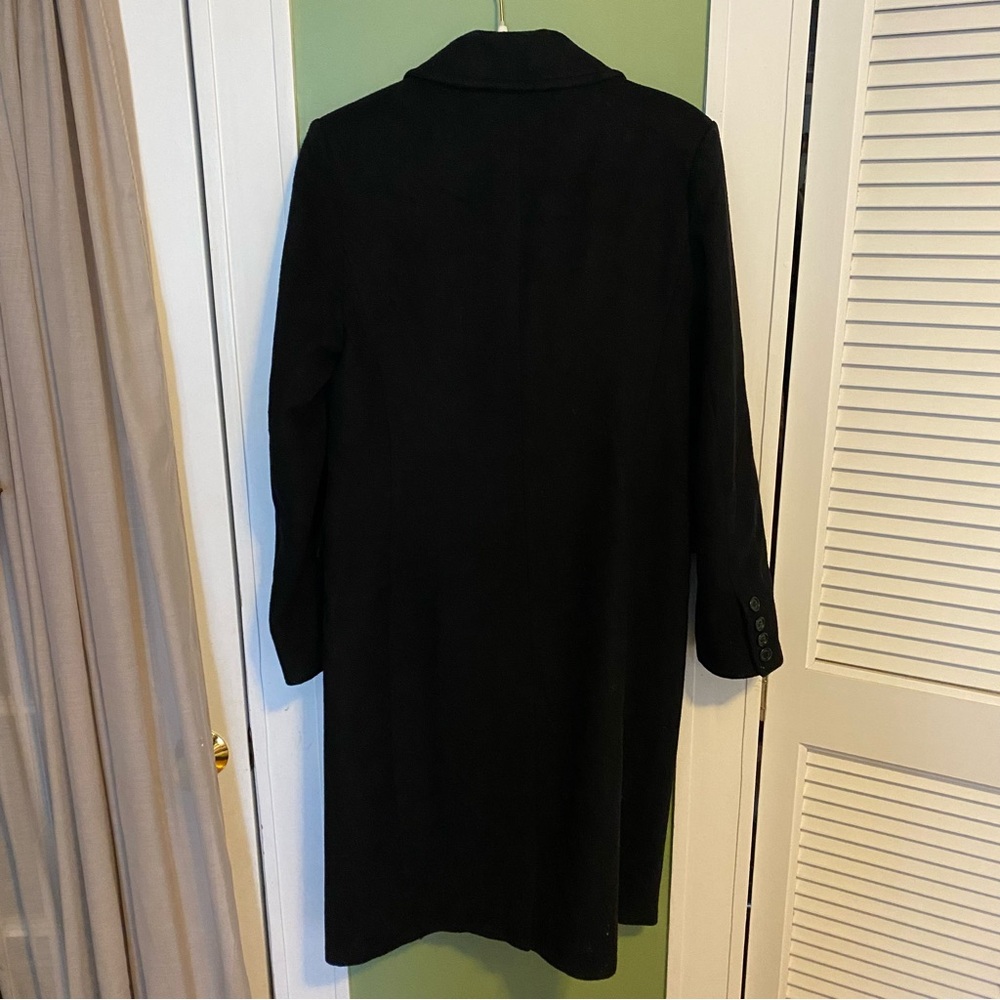 Lauren Ralph Lauren Black Double-Breasted Wool-Blend Coat - Picture 7 of 12
